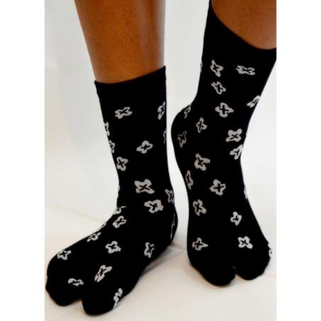 Chaussettes Japonaises Noires Trèfles