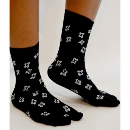 Chaussettes Japonaises Noires Trèfles
