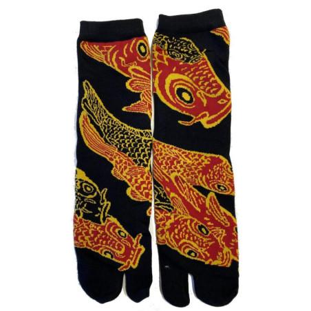 Chaussettes Japonaises noires carpes Koi