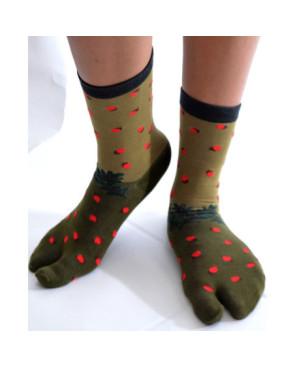 Chaussettes-japonaises-coton-les-petits-caprices-chenes-glands-rouges