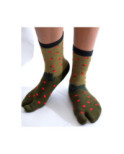 Chaussettes Japonaises chêne et glands rouges