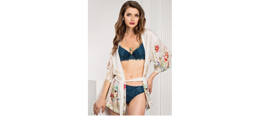 ensemble lingerie New grace  dentelle Piège cobalt