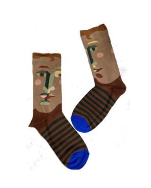  Chaussettes-les-petits-caprices-art-museum-Portrait-de-picasso-et-rayures-profil-sourire