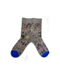Chaussettes Grises Villages Tribales fleuris