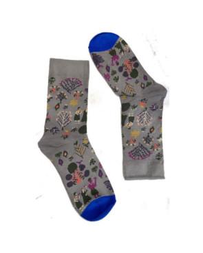 Chaussettes Grises Villages Tribales fleuris
