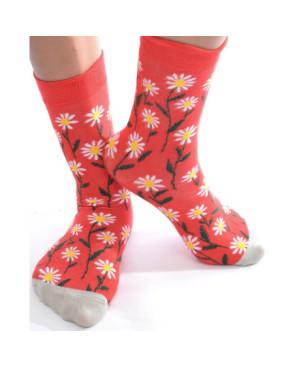 Chaussettes Rouges Marguerites Les Petits Caprices