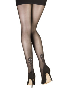 Collant Emilio Cavallini fleurs a strass