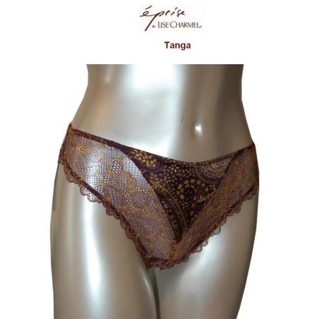 Eprise de Lise Charmel Tanga dentelle imprimée violette