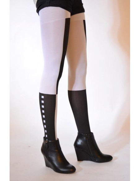 Collant asymétrique blanc Rectangle et cube