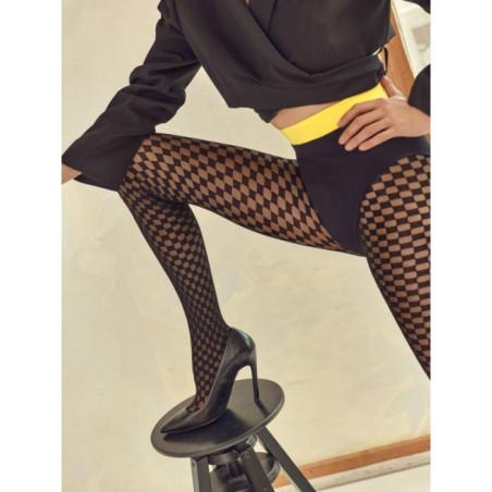 Collant à Carreaux tendance noir