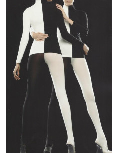 Collant bicolore blanc noir Voilà
