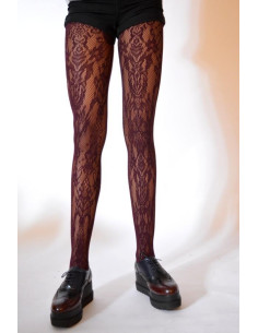 Collant Voila dentelle Bordeau 2