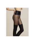 Collant noir gainant effet cuissarde trompe l'oeil