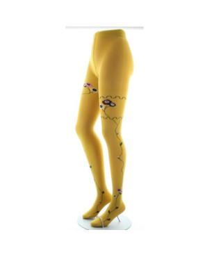  Collant Berthe aux Grands Pieds Ocre Fleuri profil
