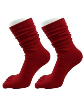 Chaussettes 5 doigts unis rouge italien