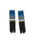 Chaussettes Tabis coton mosaïque pétrole