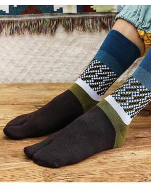  Chaussettes à un orteil coton mosaïque pétrole