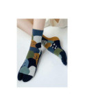 Chaussettes Tabis coton Feuilles psyché pétrole
