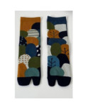 Chaussettes Tabis coton Feuilles psyché pétrole