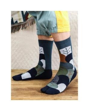  Chaussettes à un doigt coton Feuilles psyché pétrole