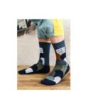 Chaussettes Tabis coton Feuilles psyché pétrole