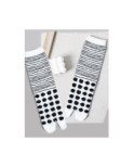 Chaussettes Tabis coton pois et rayures blanches