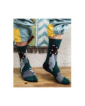 Chaussettes Tabis coton pois et rayures psychédélique pétrole
