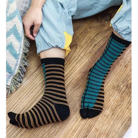 Chaussettes Tabis coton Rayures double ton