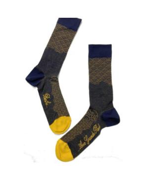 Chaussettes Homme Vagues Stylisée Chic marine