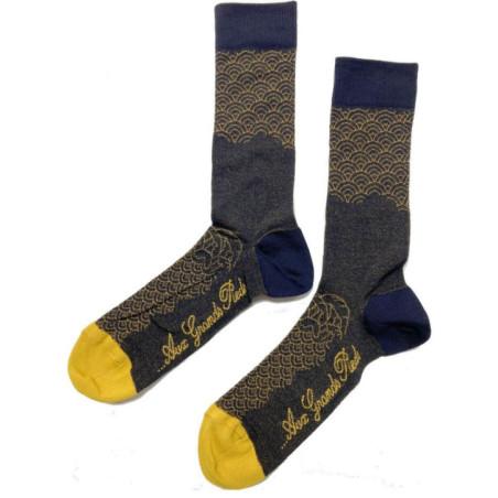Chaussettes Homme Vagues Stylisée Chic marine