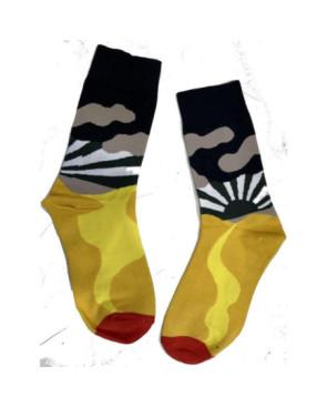  Chaussettes Rayons de soleil abstraits noirs