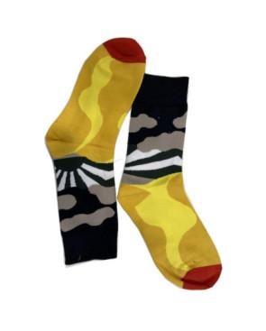  Chaussettes Rayons de soleil abstraits noirs  asymétriques