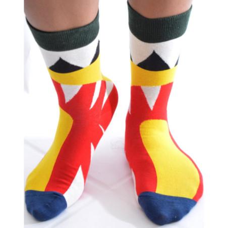 Chaussettes Rayons de soleil abstraits rouges