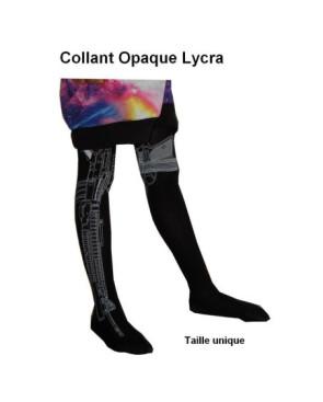 Collant Imprimé Mitraillette et Beretta Noir