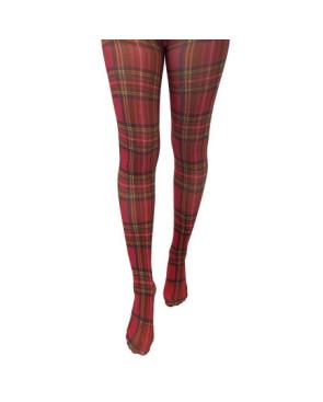 Collant-pamela-mann-imprimé-tartan-rouge