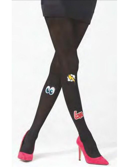 Collant microfibre rigolo love regards