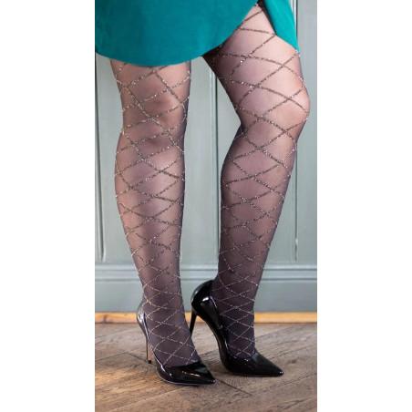 Collant Pamela Mann Losanges Argyles Lurex