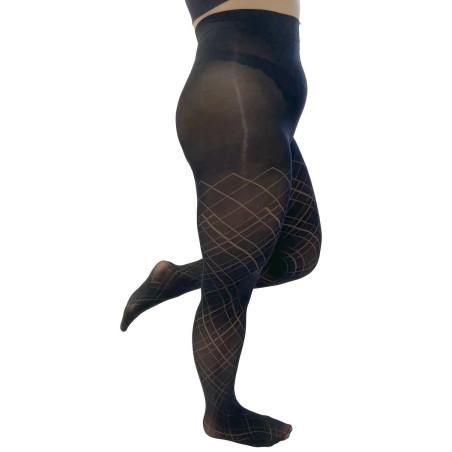 Collant Pamela Mann effet Diamant ajouré opaque noir
