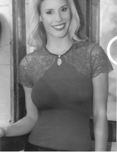 Chemissette Moretta laine et soie et dentelle et strass