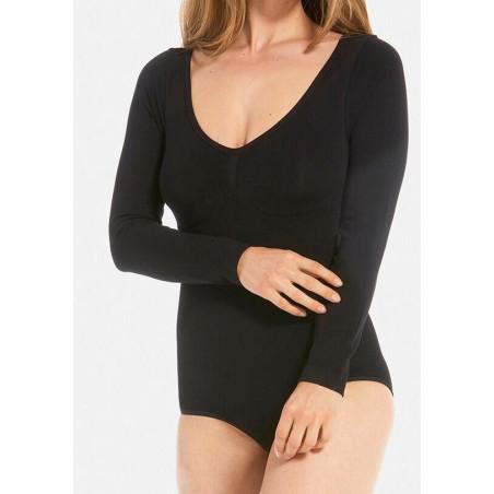 Body Manches longues Col rond Bambou noir