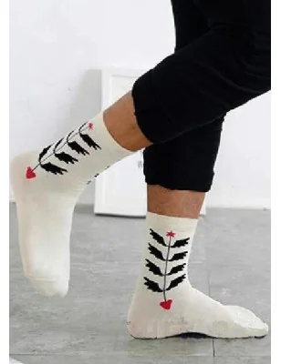 chaussettes motif contemporain chardon