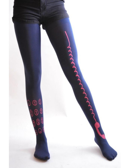 Collant Imprimé téléphone rose