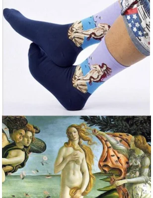 Chaussettes Lpc  Venus de Botticelli art socks