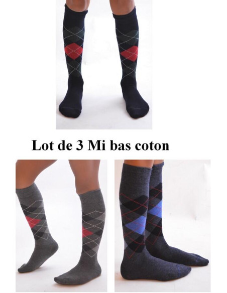 Mi bas coton intrasia  le lot enfant