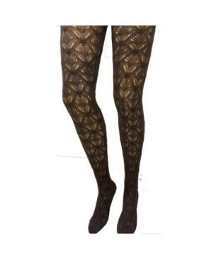 Collant laine Dentelle Losange Trasparenze marron