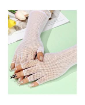  Mitaines-Resille-blanches-fines-Longues-croisées-détail