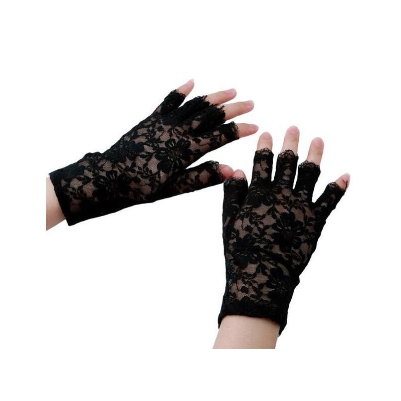 Mitaines noires Dentelle authentique