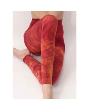 Collant Opaque Sans Pieds Oroblu Tye and Dye rouge orange