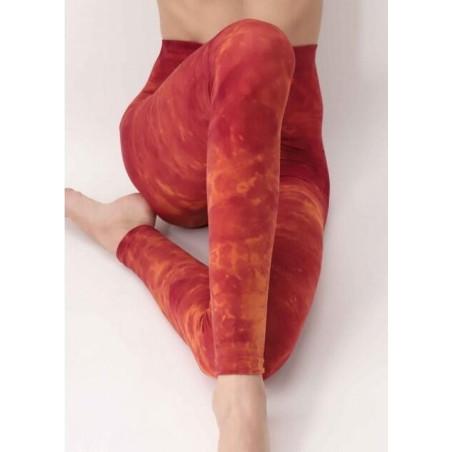 Collant Opaque Sans Pieds Oroblu Tye and Dye rouge orange
