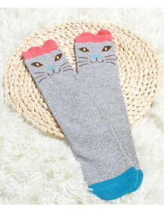 Chaussettes Chaton Gris rigolo 2